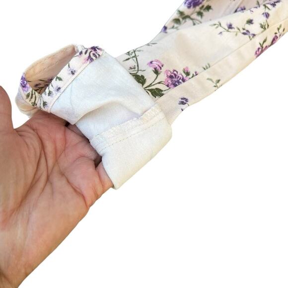 Candies denim jacket, stretch, soft, pink floral, women's size M - Picture 3 of 9